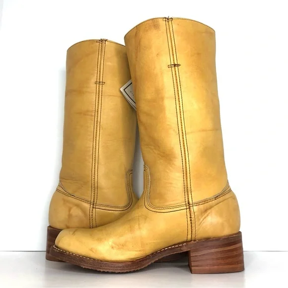 NWT Frye 14L Campus Banana Tall Square Toe Riding Boots Women’s 10 Shoes - Picture 6 of 13